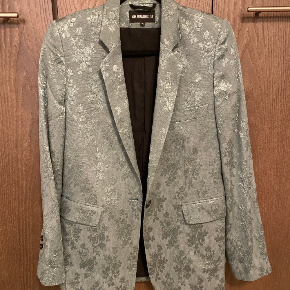 Green/Turquoise Ann Demeulemeester Floral Blazer